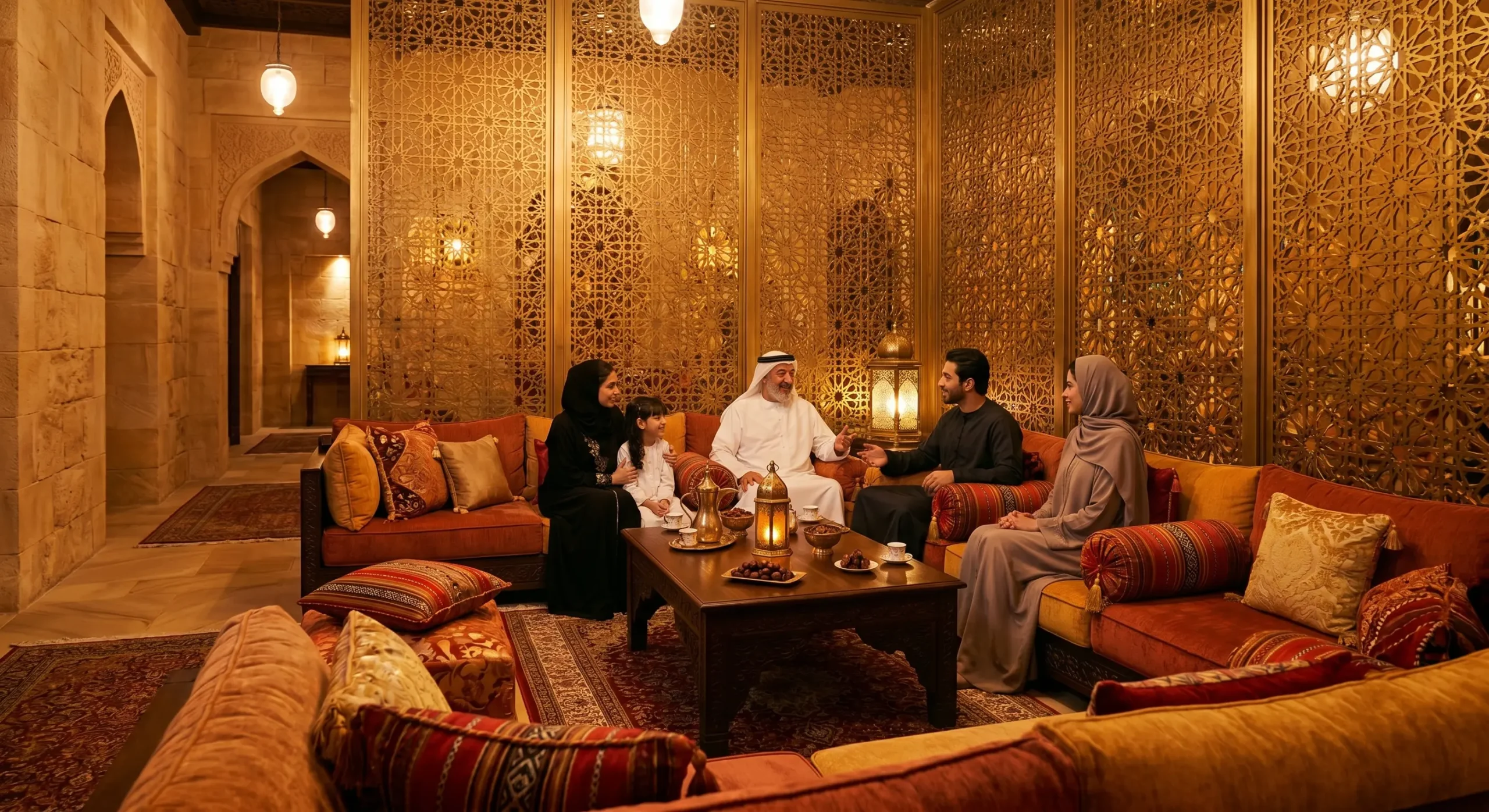 Contemporary Arabic Drawing Room Design Dubai